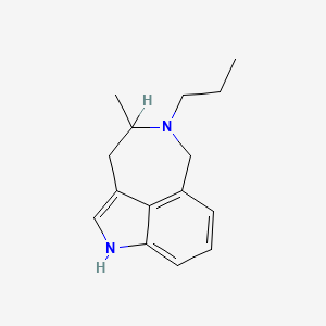 molecular formula C15H20N2 B12803099 (+-)-3,4,5,6-Tetrahydro-4-methyl-5-propyl-1H-azepino(5,4,3-cd)indole Monohydrochloride CAS No. 136723-27-8