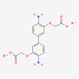 molecular formula C16H14K2N2O6 B12803104 Dipotassium O,O'-(4,4'-diaminobiphenyl-3,3'-ylene)diglycollate CAS No. 74220-10-3