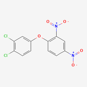 molecular formula C12H6Cl2N2O5 B12803111 Benzene, 1,2-dichloro-4-(2,4-dinitrophenoxy)- CAS No. 22532-87-2