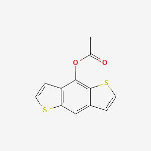 molecular formula C12H8O2S2 B12803112 thieno[2,3-f][1]benzothiol-4-yl acetate CAS No. 31937-00-5
