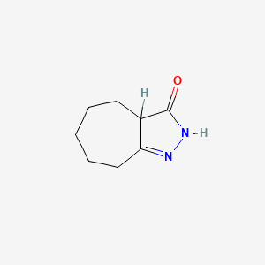 molecular formula C8H12N2O B12803145 3a,4,5,6,7,8-Hexahydrocyclohepta[c]pyrazol-3(2H)-one CAS No. 19462-61-4