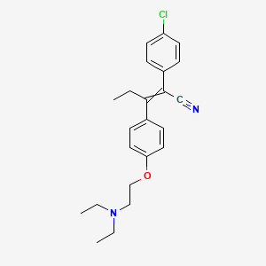molecular formula C23H27ClN2O B12803146 2-(4-Chlorophenyl)-3-(4-(2-(diethylamino)ethoxy)phenyl)-2-pentenenitrile CAS No. 1756-37-2