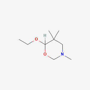 molecular formula C9H19NO2 B12803153 6-Ethoxy-3,5,5-trimethyl-1,3-oxazinane CAS No. 41348-57-6