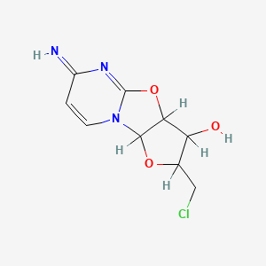 molecular formula C9H10ClN3O3 B12803161 4-(chloromethyl)-10-imino-3,7-dioxa-1,9-diazatricyclo[6.4.0.02,6]dodeca-8,11-dien-5-ol CAS No. 32659-29-3