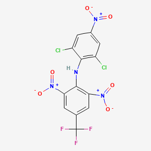 molecular formula C13H5Cl2F3N4O6 B12803175 2,6-Dichloro-n-[2,6-dinitro-4-(trifluoromethyl)phenyl]-4-nitroaniline CAS No. 53393-19-4