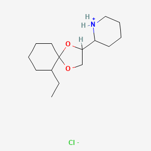 molecular formula C15H28ClNO2 B12803184 beta-6-Ethyl-2-(2-piperidyl)-1,4-dioxaspiro(4.5)decane hydrochloride CAS No. 7538-28-5