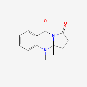 molecular formula C13H14N2O2 B12803193 3a,4-Dimethyl-2,3,3a,4-tetrahydropyrrolo(2,1-b)quinazoline-1,9-dione CAS No. 82562-30-9