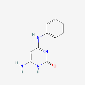 molecular formula C10H10N4O B12803259 6-amino-4-anilino-1H-pyrimidin-2-one CAS No. 27078-87-1