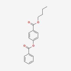 molecular formula C18H18O4 B12803263 Benzoic acid, 4-a(benzoyloxy)a-a, butyl ester CAS No. 6333-88-6