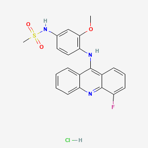 molecular formula C21H19ClFN3O3S B12803273 Methanesulfonamide, N-(4-((4-fluoro-9-acridinyl)amino)-3-methoxyphenyl)-, monohydrochloride CAS No. 76708-66-2
