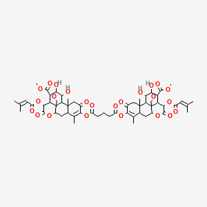 molecular formula C57H68O24 B12803330 Bisbrusatolyl glutarate CAS No. 81617-85-8
