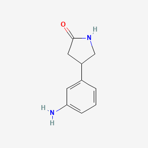 molecular formula C10H12N2O B1280347 4-(3-氨基苯基)吡咯烷-2-酮 CAS No. 725233-29-4