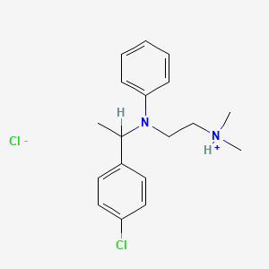 molecular formula C18H24Cl2N2 B12803483 Ethylenediamine, N-(p-chloro-alpha-methylbenzyl)-N',N'-dimethyl-N-phenyl-, hydrochloride CAS No. 95167-71-8