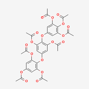 molecular formula C34H30O18 B12803486 [3,5-Diacetoxy-4-[3,5-diacetoxy-4-(3,4,5-triacetoxyphenoxy)phenoxy]phenyl] acetate CAS No. 51318-78-6