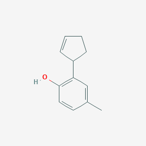molecular formula C12H14O B12803518 2-(Cyclopent-2-en-1-yl)-4-methylphenol CAS No. 6626-25-1