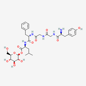 molecular formula C34H47N5O12 B12803541 1-5-b-Neoendorphin (human), beta-D-glucopyranosyl ester CAS No. 117833-65-5
