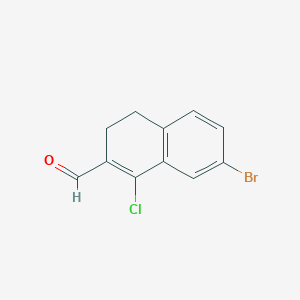 molecular formula C11H8BrClO B1280356 7-Bromo-1-chloro-3,4-dihydronaphthalene-2-carbaldehyde CAS No. 283177-40-2