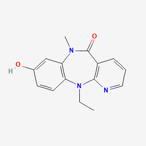 molecular formula C15H15N3O2 B12803563 N11-Ethyl-8-hydroxy-N6-methyl-6,11-dihydro-5H-pyrido(2,3-b)(1,5)benzodiazepin-5-one CAS No. 133626-71-8