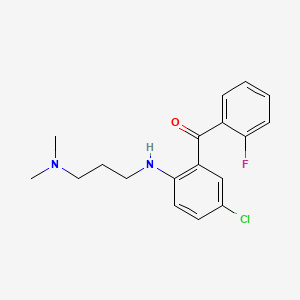 molecular formula C18H20ClFN2O B12803571 5-Chloro-2-(3-dimethylaminopropyl)amino-2'-fluorobenzophenone CAS No. 734472-33-4