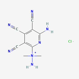 molecular formula C10H10ClN7 B12803574 Hydrazinium, (2-amino-3,4,5-tricyano-6-pyridinyl)dimethyl-, chloride CAS No. 102570-93-4