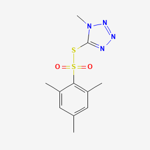 molecular formula C11H14N4O2S2 B12803611 S-(1-Methyl-1H-tetraazol-5-yl) 2,4,6-trimethylbenzenesulfonothioate CAS No. 52065-86-8