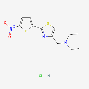 molecular formula C12H16ClN3O2S2 B12803613 Thiazole, 4-diethylaminomethyl-2-(5-nitro-2-thienyl)-, monohydrochloride CAS No. 30096-82-3