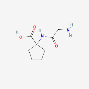 molecular formula C8H14N2O3 B12803627 1-((Aminoacetyl)amino)cyclopentanecarboxylic acid CAS No. 42558-81-6