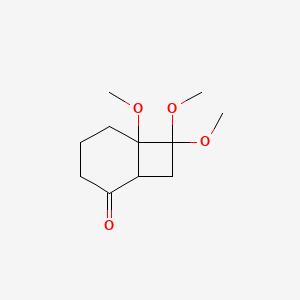 molecular formula C11H18O4 B12803653 6,7,7-Trimethoxybicyclo[4.2.0]octan-2-one CAS No. 33148-34-4
