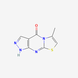 molecular formula C8H6N4OS B12803655 Pyrazolo(3,4-d)thiazolo(3,2-a)pyrimidin-4(1H)-one, 6-methyl- CAS No. 152423-07-9