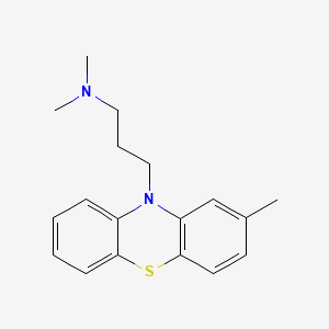 molecular formula C18H22N2S B12803665 10H-Phenothiazine-10-propanamine, N,N,2-trimethyl- CAS No. 117-65-7