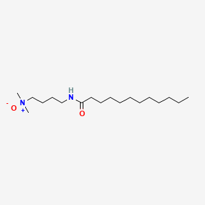 molecular formula C18H38N2O2 B12803694 Dodecanamide, N-(4-(dimethyloxidoamino)butyl)- CAS No. 86321-43-9