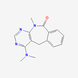 molecular formula C15H16N4O B12803763 4-(Dimethylamino)-11-methyl-5,11-dihydro-10H-pyrimido(4,5-c)(2)benzazepin-10-one CAS No. 64261-50-3