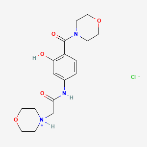 molecular formula C17H24ClN3O5 B12803878 Morpholino-4-(2-morpholinoacetylamino)salicylamide, hydrochloride CAS No. 14028-32-1