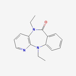 molecular formula C16H17N3O B12803880 N5,N11-Diethyl-5,11-dihydro-6H-pyrido(2,3-b)(1,4)benzodiazepin-6-one CAS No. 24000-53-1