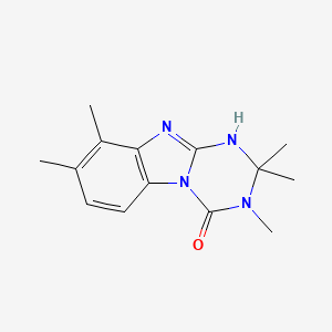 molecular formula C14H18N4O B12803911 1,3,5-Triazino(1,2-a)benzimidazol-4(1H)-one, 2,3-dihydro-2,2,3-trimethyl- CAS No. 104576-61-6