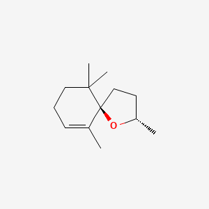 molecular formula C13H22O B12803968 1-Oxaspiro(4.5)dec-6-ene, 2,6,10,10-tetramethyl-, (2R,5S)-rel- CAS No. 130404-02-3
