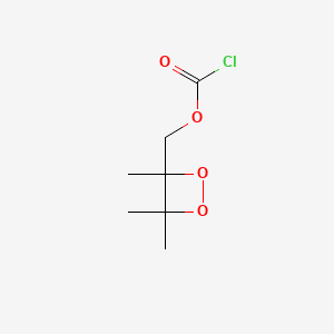 molecular formula C7H11ClO4 B12804140 Carbonochloridic acid, (3,4,4-trimethyl-1,2-dioxetan-3-yl)methyl ester CAS No. 107323-92-2
