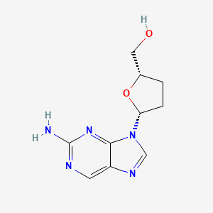 molecular formula C10H13N5O2 B12804156 2-Amino-9-(beta-D-2,3-dideoxyribofuranosyl)purine CAS No. 107550-74-3