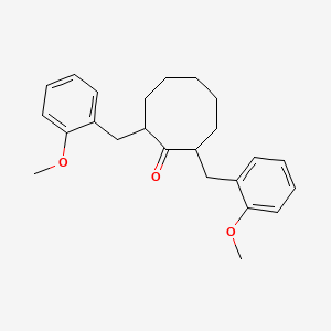 molecular formula C24H30O3 B12804179 2,8-Bis(2-methoxybenzyl)cyclooctanone CAS No. 52186-12-6