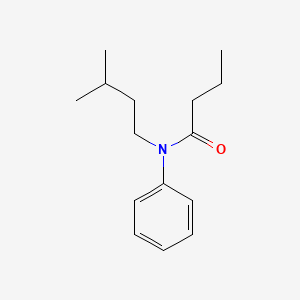 molecular formula C15H23NO B12804212 N-(3-methylbutyl)-N-phenylbutanamide CAS No. 69833-24-5