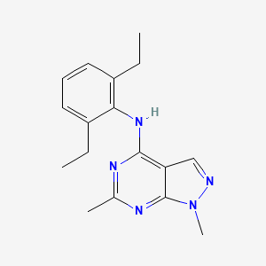 molecular formula C17H21N5 B12804242 N-(2,6-Diethylphenyl)-1,6-dimethyl-1H-pyrazolo(3,4-d)pyrimidin-4-amine CAS No. 5346-59-8