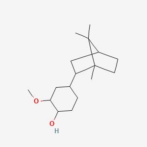 molecular formula C17H30O2 B12804256 Cyclohexanol, 2-methoxy-4-(1,7,7-trimethylbicyclo[2.2.1]hept-2-yl)- CAS No. 68922-09-8