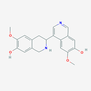 molecular formula C20H20N2O4 B12804270 6,6'-Dimethoxy-1,2,3,4-tetrahydro-3,4'-biisoquinoline-7,7'-diol CAS No. 1810-60-2