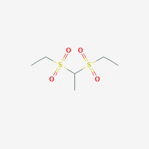 molecular formula C6H14O4S2 B12804271 1,1-Bis(ethylsulfonyl)ethane CAS No. 32341-85-8
