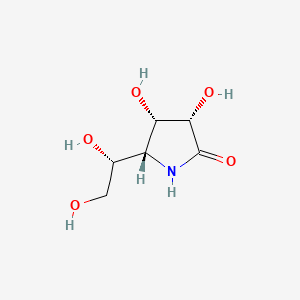 molecular formula C6H11NO5 B12804272 2-Pyrrolidinone, 5-(1,2-dihydroxyethyl)-3,4-dihydroxy-, (3S-(3alpha,4alpha,5alpha(R*)))- CAS No. 117821-06-4