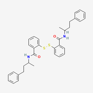 molecular formula C34H36N2O2S2 B12804300 2,2'-Dithiobis(N-(1-methyl-3-phenylpropyl)benzamide) CAS No. 63956-36-5