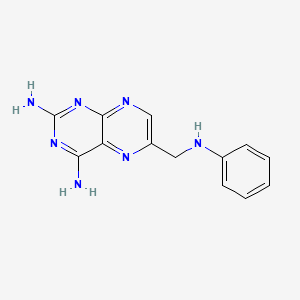 molecular formula C13H13N7 B12804318 2,4-Pteridinediamine, 6-((phenylamino)methyl)- CAS No. 64920-88-3