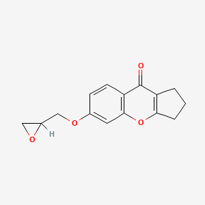 molecular formula C15H14O4 B12804321 6-(2-Oxiranylmethoxy)-2,3-dihydrocyclopenta(b)chromen-9(1H)-one CAS No. 84229-44-7