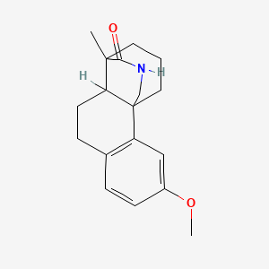 molecular formula C18H23NO2 B12804326 3H-4,10b-Propanobenz(h)isoquinolin-3-one, 1,2,4,4a,5,6-hexahydro-9-methoxy-4-methyl- CAS No. 59057-10-2