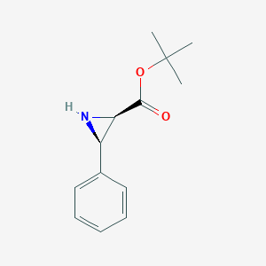 molecular formula C13H17NO2 B12804339 Tert-butyl (2R,3R)-3-phenylaziridine-2-carboxylate 